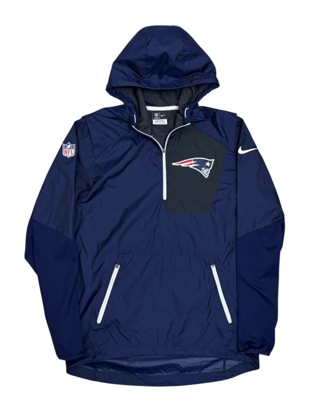 NIKE NEW ENGLAND PATRIOTS Jacket Quarter Zip Light Windbreaker Coat Mens Small